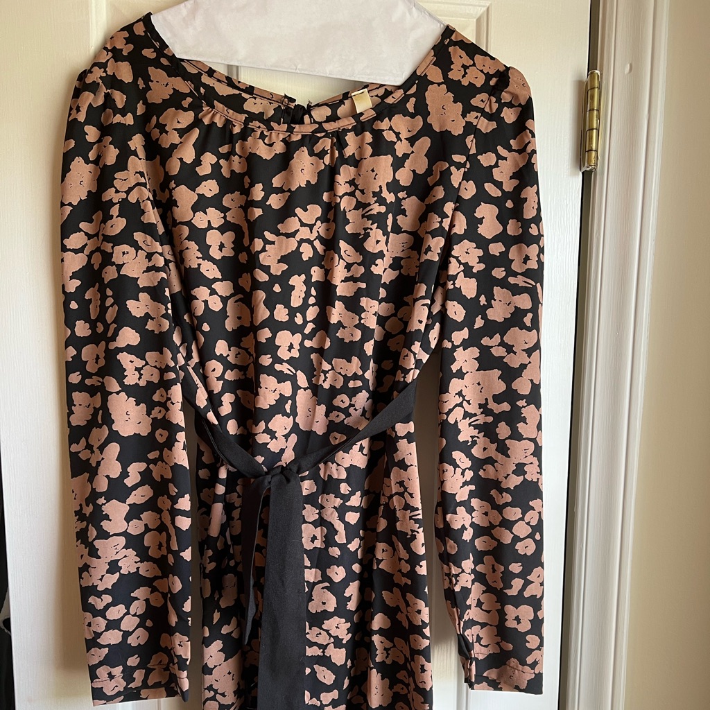 Black And Brown Long Sleeve Dress